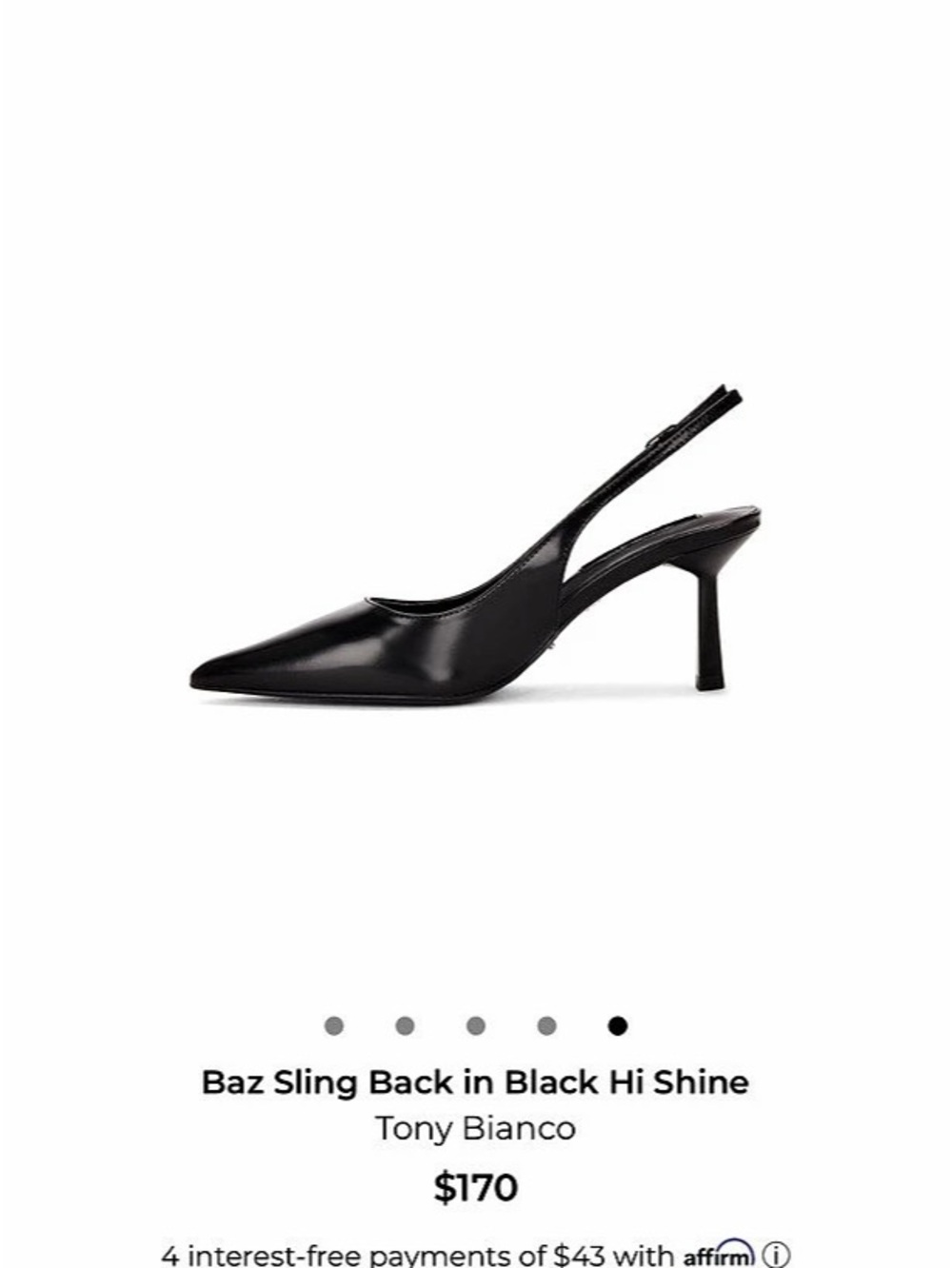 Tony Bianco Baz Sling Back in Black Hi Shine